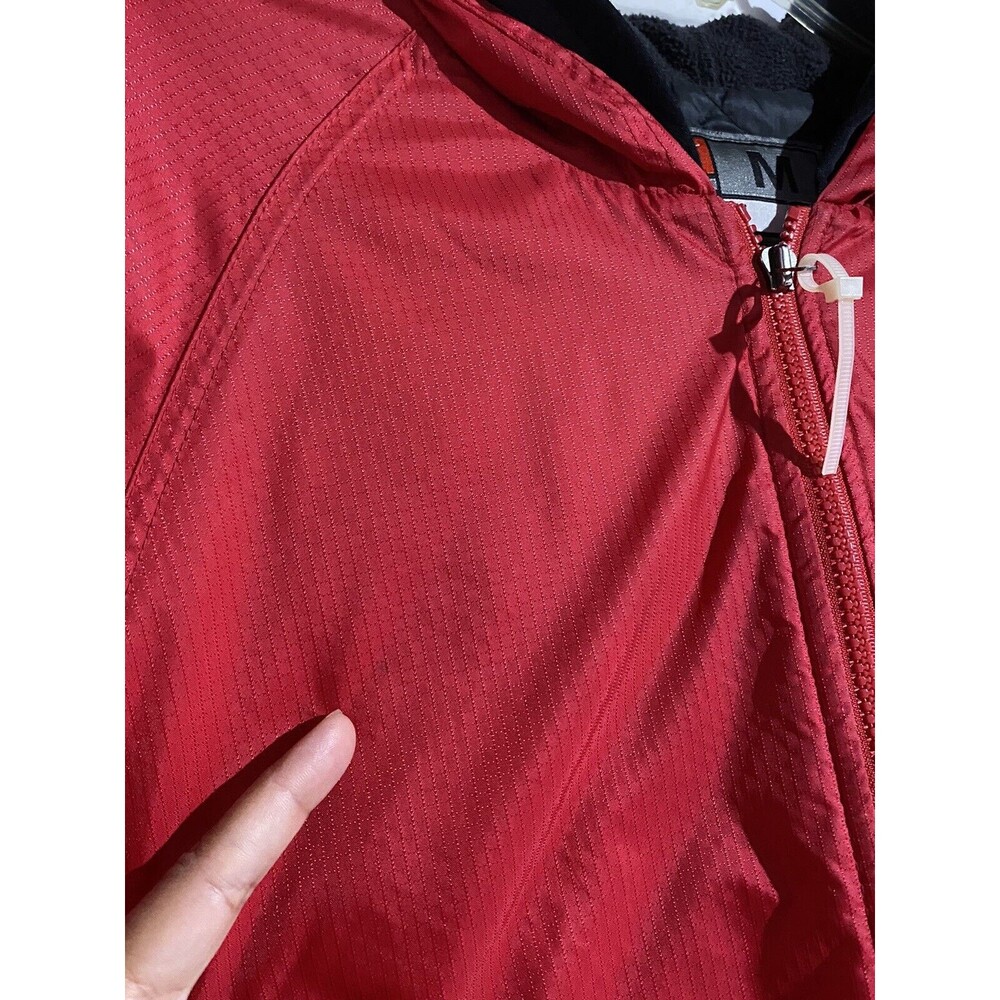 Nike Ohio State Buckeyes Jacket M Red Hooded Pullover‎ Windbreaker Quilted Lined - Picture 3 of 16